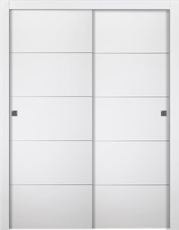 OPTIMA 4H SNOW WHITE BYPASS BELLDINNI MODERN INTERIOR DOOR - 1
