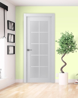 PALLADIO 10 LITE VETRO BIANCO NOBLE POCKET BELLDINNI MODERN INTERIOR DOOR - 2