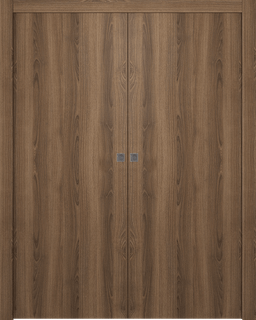 OPTIMA PECAN NUTWOOD DOUBLE POCKET DOORS BELLDINNI MODERN INTERIOR DOOR - 1