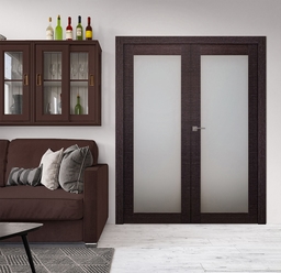 AVANTI 207 VETRO BLACK APRICOT DOUBLE POCKET BELLDINNI MODERN INTERIOR DOOR - 2