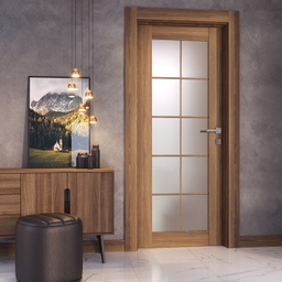 AVON 10 LITE VETRO PECAN NUTWOOD DOUBLE POCKET BELLDINNI MODERN INTERIOR DOOR - 2