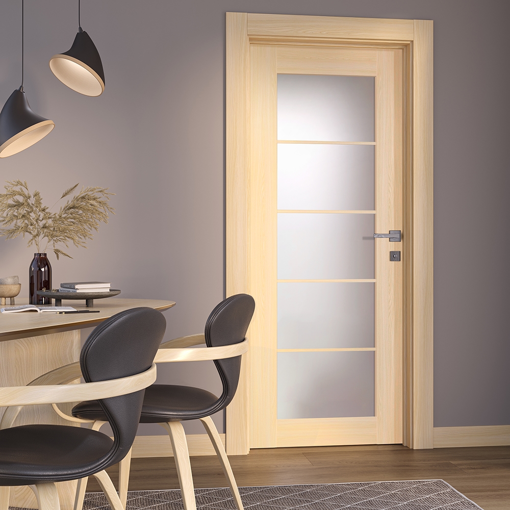 AVON 5 LITE VETRO LOIRE ASH SWING DOORS BELLDINNI MODERN INTERIOR DOOR - 2