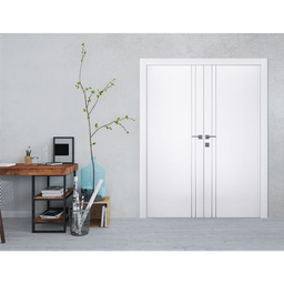 PALLADIO 2V BIANCO NOBLE DOUBLE BELLDINNI MODERN INTERIOR DOOR - 3