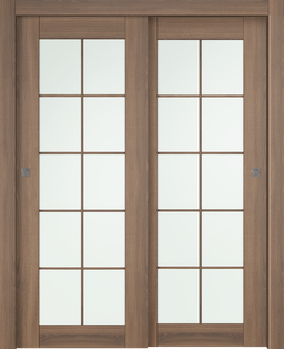 AVON 10 LITE VETRO PECAN NUTWOOD BYPASS BELLDINNI MODERN INTERIOR DOOR - 1