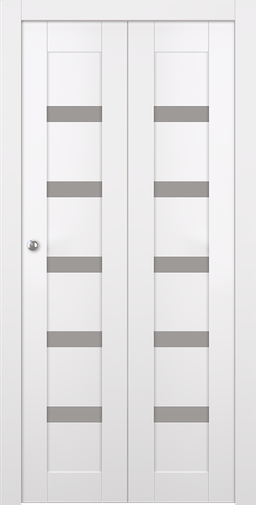 LEORA VETRO SNOW WHITE BI-FOLD BELLDINNI MODERN INTERIOR DOOR - 1