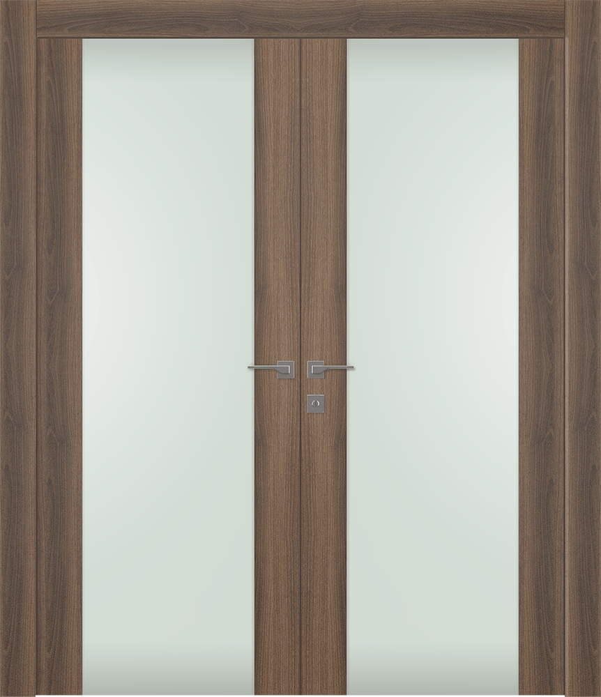 AVON 202 VETRO PECAN NUTWOOD DOUBLE DOORS BELLDINNI MODERN INTERIOR DOOR - 1
