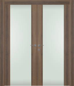 AVON 202 VETRO PECAN NUTWOOD DOUBLE DOORS BELLDINNI MODERN INTERIOR DOOR - 1