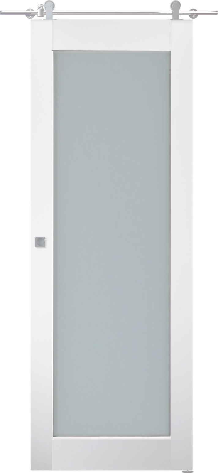 SMART PRO 207 VETRO POLAR WHITE BARN BELLDINNI MODERN INTERIOR DOOR - 1