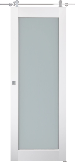 SMART PRO 207 VETRO POLAR WHITE BARN BELLDINNI MODERN INTERIOR DOOR - 1