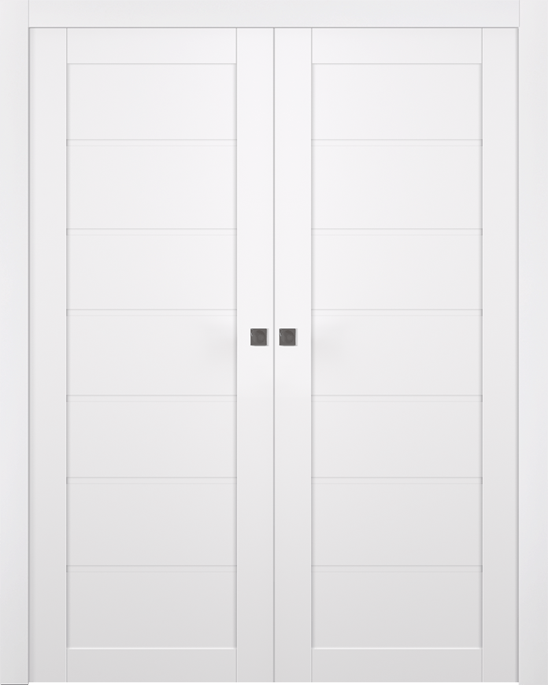 ALDA SNOW WHITE DOUBLE POCKET BELLDINNI MODERN INTERIOR DOOR - 1