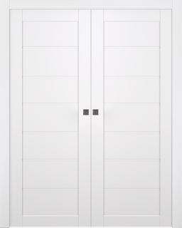 ALDA SNOW WHITE DOUBLE POCKET BELLDINNI MODERN INTERIOR DOOR - 1