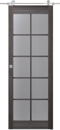 PALLADIO 10 LITE VETRO GRAY OAK BARN BELLDINNI MODERN INTERIOR DOOR - 2