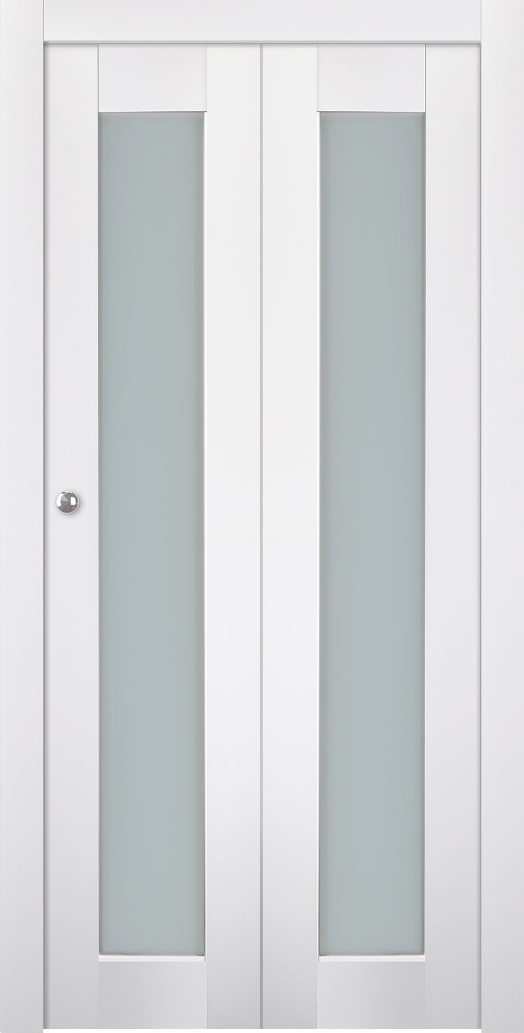 SMART PRO 207 VETRO POLAR WHITE BI-FOLD BELLDINNI MODERN INTERIOR DOOR - 1