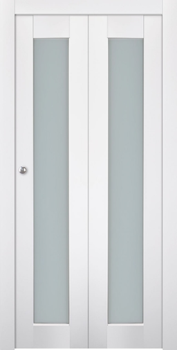 SMART PRO 207 VETRO POLAR WHITE BI-FOLD BELLDINNI MODERN INTERIOR DOOR - 1