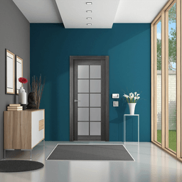 PALLADIO 10 LITE VETRO GRAY OAK SWING BELLDINNI MODERN INTERIOR DOOR - 2