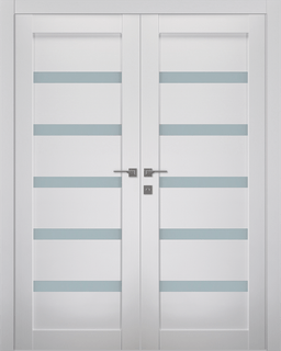 LEORA VETRO BIANCO NOBLE DOUBLE BELLDINNI MODERN INTERIOR DOOR - 5