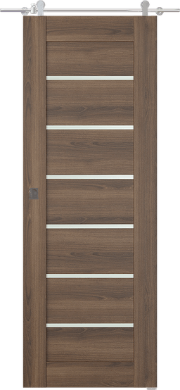 AVON 07-02 VETRO PECAN NUTWOOD BARN DOORS BELLDINNI MODERN INTERIOR DOOR - 1