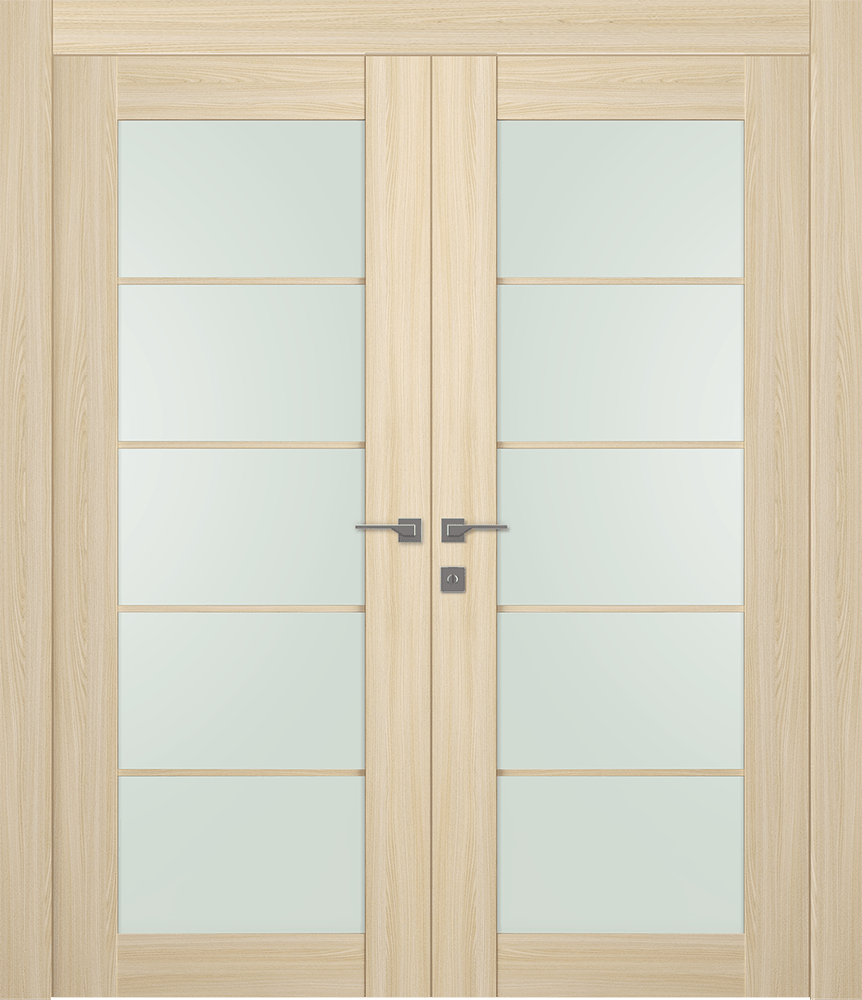AVON 5 LITE VETRO LOIRE ASH DOUBLE BELLDINNI MODERN INTERIOR DOOR - 1