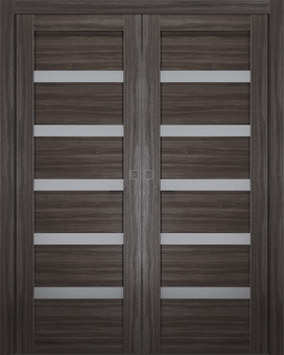 LEORA VETRO GRAY OAK DOUBLE POCKET BELLDINNI MODERN INTERIOR DOOR - 1
