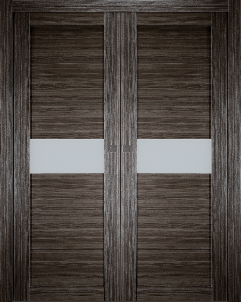 EDNA VETRO GRAY OAK DOUBLE POCKET BELLDINNI MODERN INTERIOR DOOR - 1