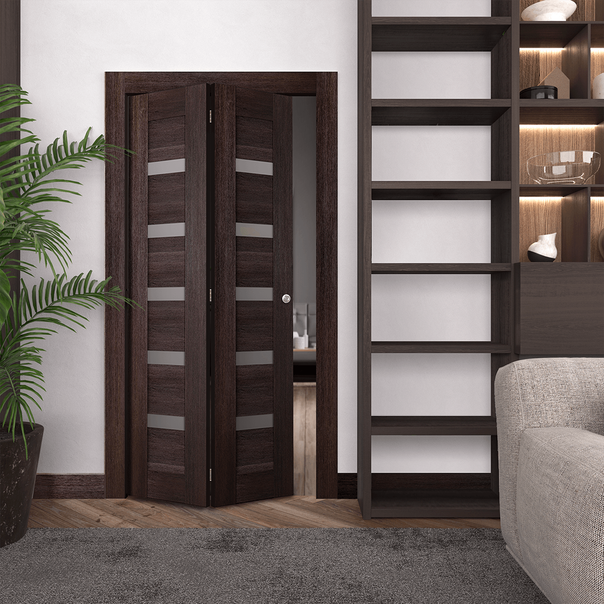 AVON 07-04 VETRO VERALINGA OAK BI-FOLD BELLDINNI MODERN INTERIOR DOOR - 4