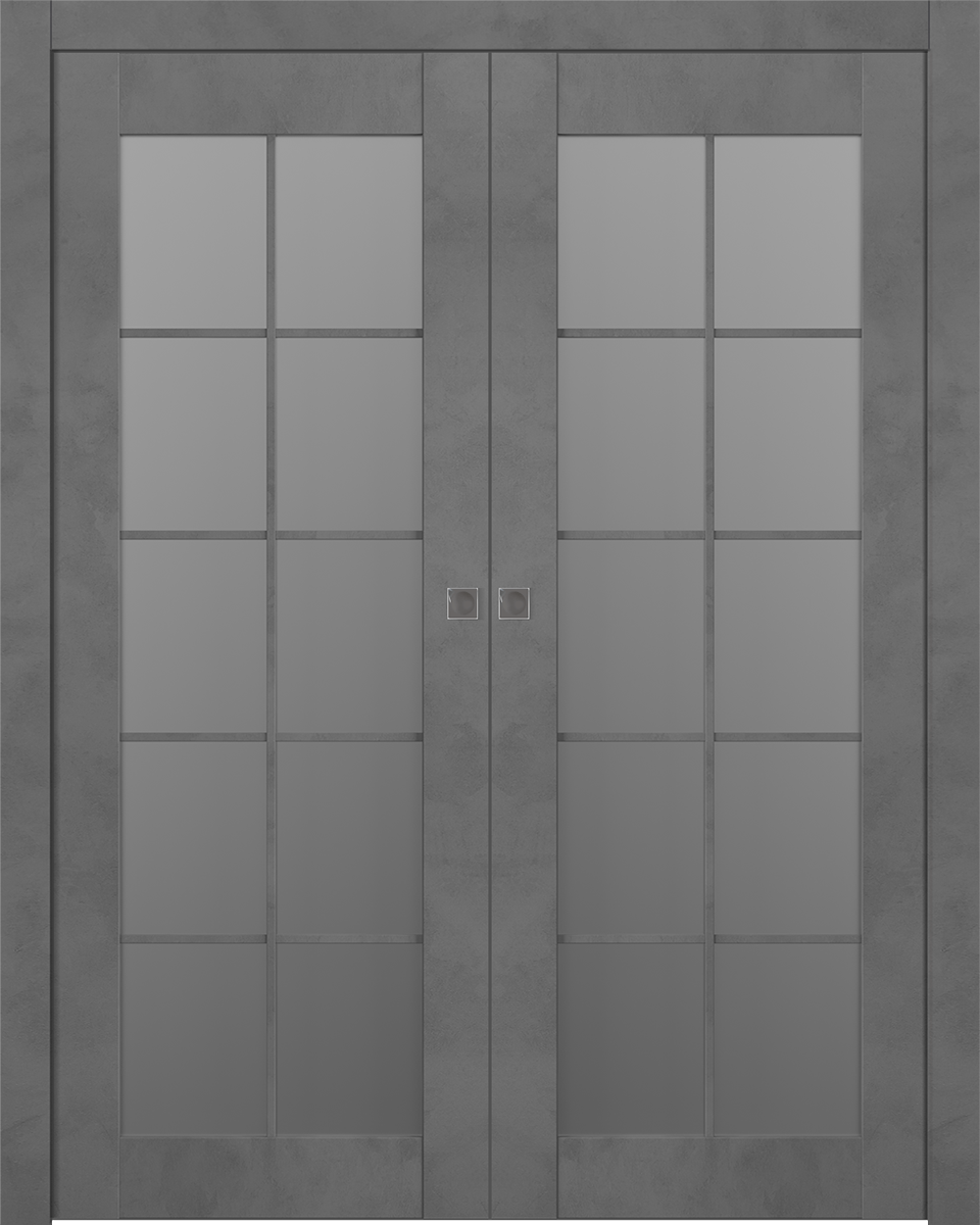 AVON 10 LITE VETRO DARK URBAN DOUBLE POCKET BELLDINNI MODERN INTERIOR DOOR - 1