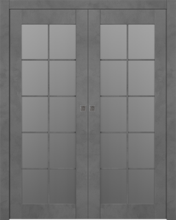 AVON 10 LITE VETRO DARK URBAN DOUBLE POCKET BELLDINNI MODERN INTERIOR DOOR - 1