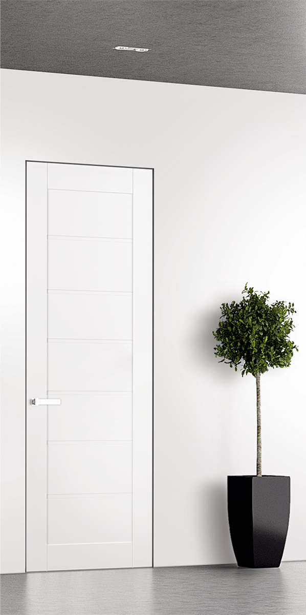 ALDA SNOW WHITE INVISIBLE METAL FRAME BELLDINNI MODERN INTERIOR DOOR - 1