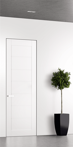 ALDA SNOW WHITE INVISIBLE METAL FRAME BELLDINNI MODERN INTERIOR DOOR - 1