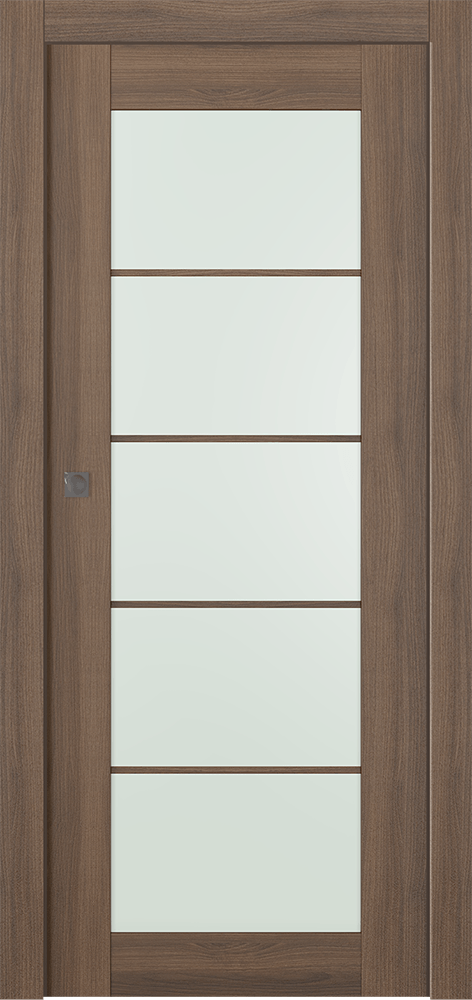 AVON 5 LITE VETRO PECAN NUTWOOD POCKET BELLDINNI MODERN INTERIOR DOOR - 1
