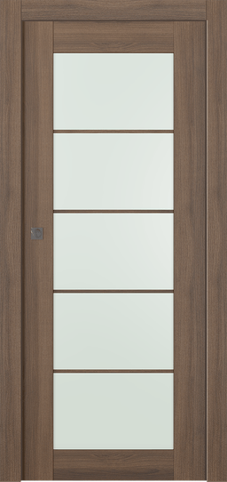 AVON 5 LITE VETRO PECAN NUTWOOD POCKET BELLDINNI MODERN INTERIOR DOOR - 1