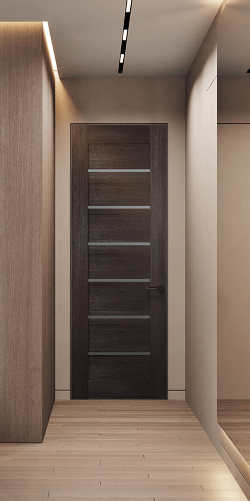 AVON 07-02 VETRO VERALINGA OAK DOUBLE INVISIBLE METAL FRAME BELLDINNI MODERN INTERIOR DOOR - 2