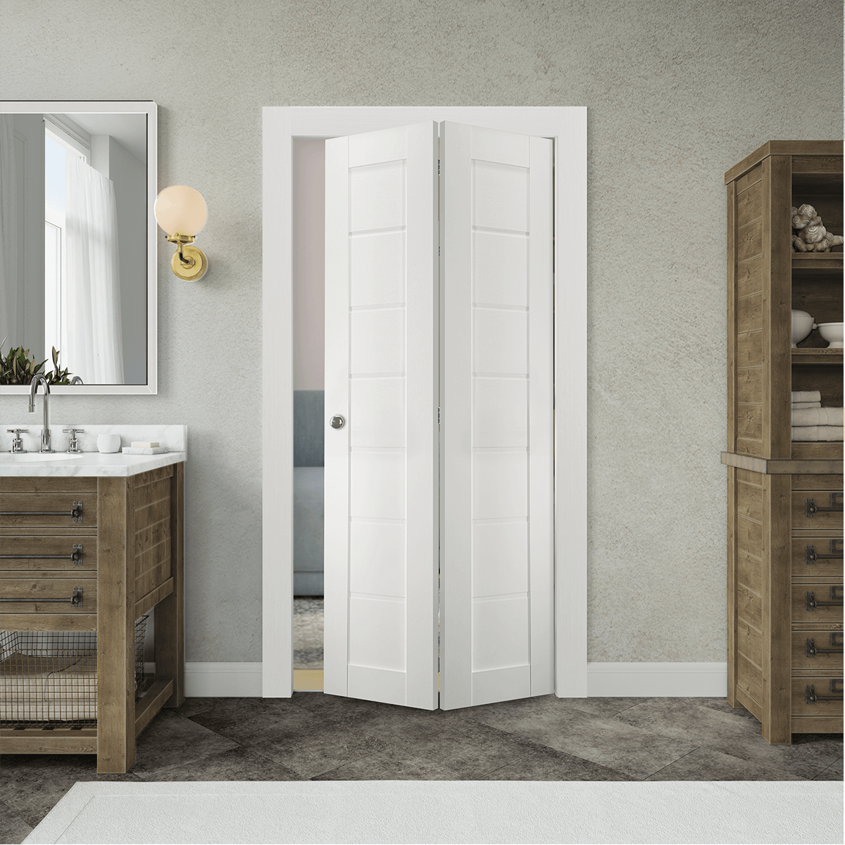 ALDA BIANCO NOBLE BI-FOLD BELLDINNI MODERN INTERIOR DOOR - 2
