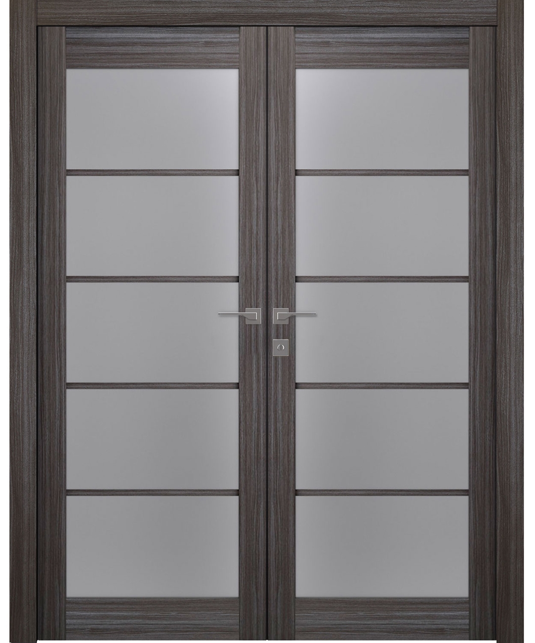 PALLADIO 5 LITE VETRO GRAY OAK DOUBLE BELLDINNI MODERN INTERIOR DOOR - 1