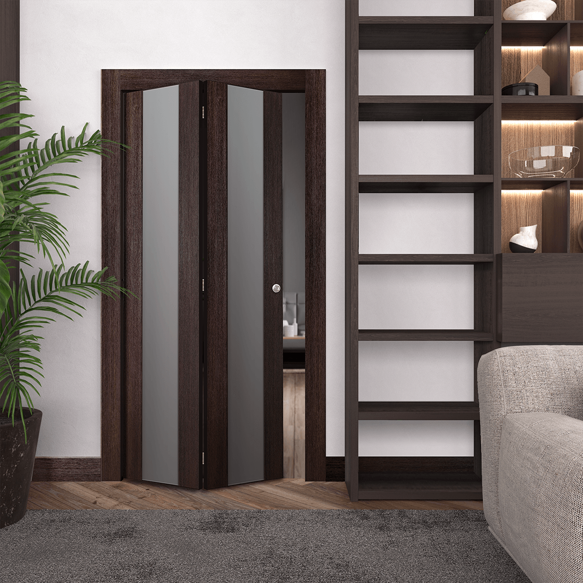 AVON 202 VETRO VERALINGA OAK BI-FOLD BELLDINNI MODERN INTERIOR DOOR - 3