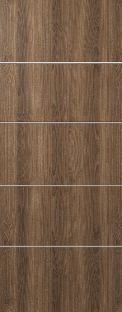 OPTIMA 4H PECAN NUTWOOD SLAB DOORS BELLDINNI MODERN INTERIOR DOOR - 1