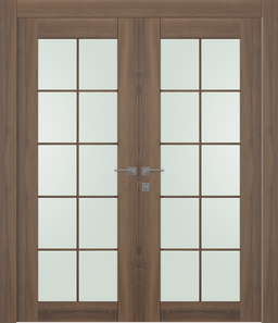 AVON 10 LITE VETRO PECAN NUTWOOD DOUBLE BELLDINNI MODERN INTERIOR DOOR - 1