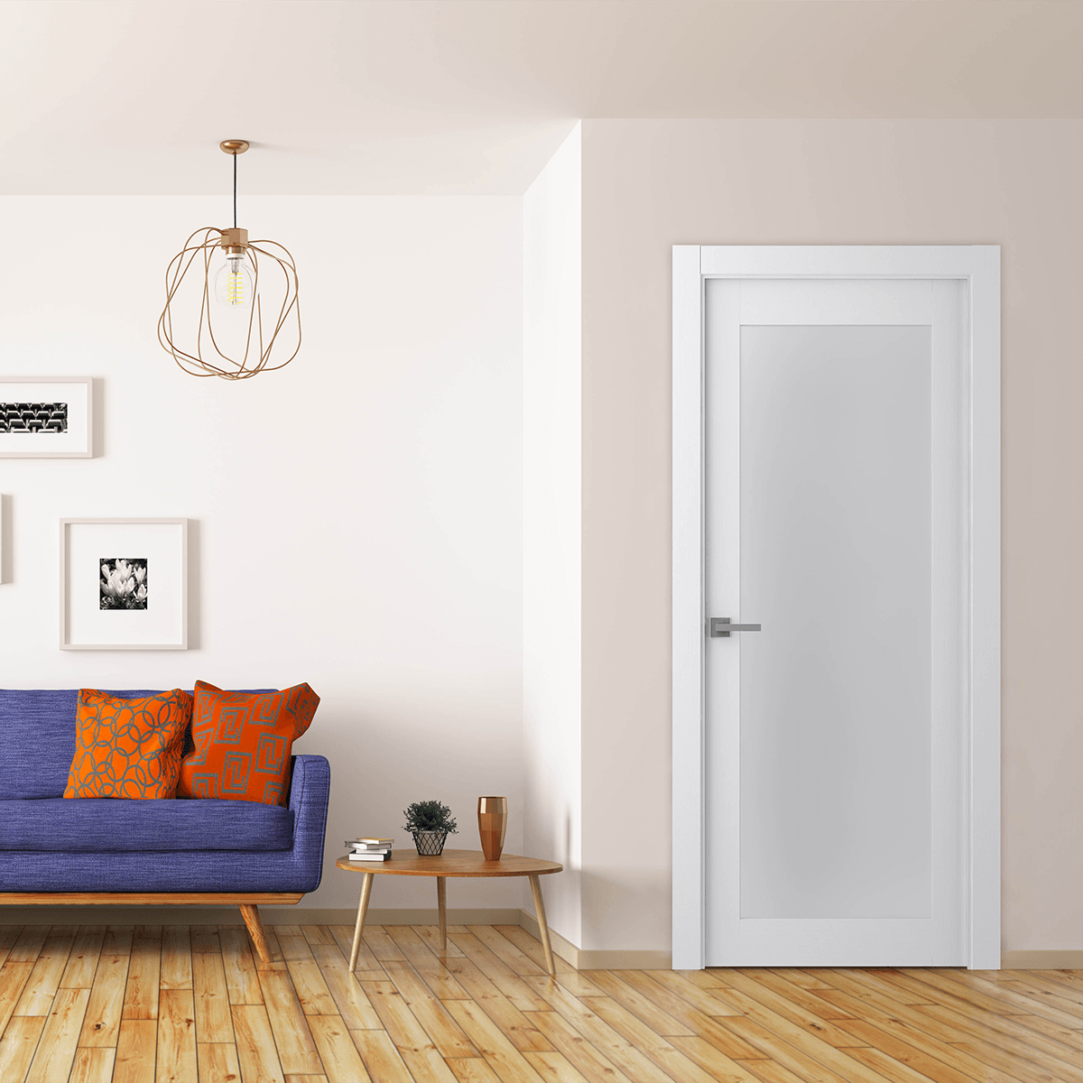 PALLADIO 207 VETRO BIANCO NOBLE SWING BELLDINNI MODERN INTERIOR DOOR - 3