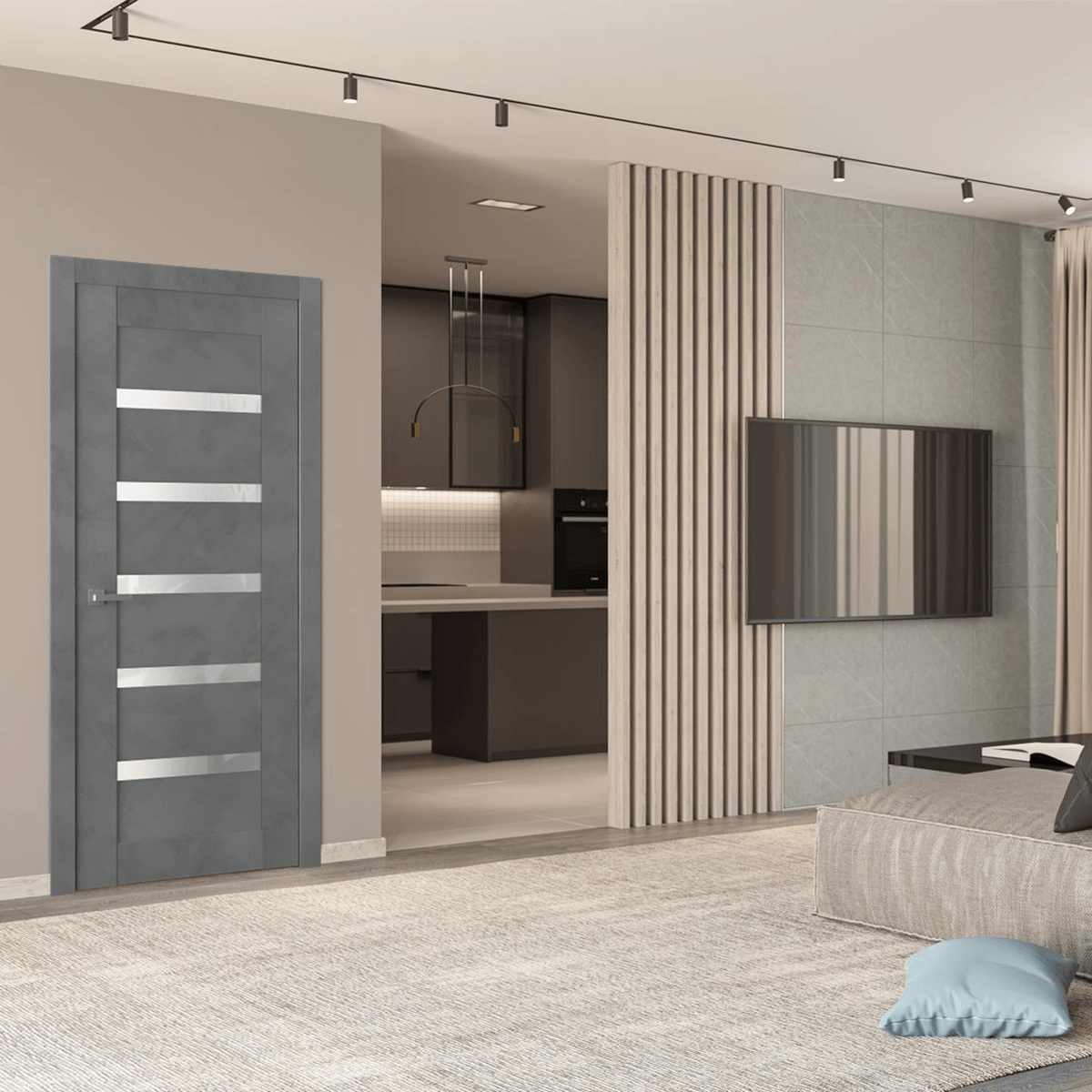 AVON 07-04 VETRO DARK URBAN SWING BELLDINNI MODERN INTERIOR DOOR - 6
