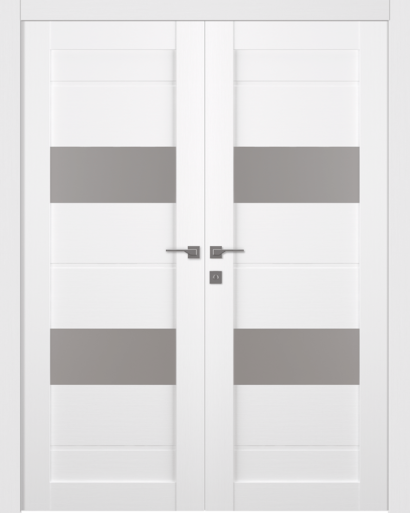 VITA VETRO BIANCO NOBLE DOUBLE BELLDINNI MODERN INTERIOR DOOR - 4