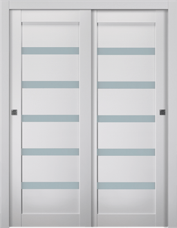 LEORA VETRO BIANCO NOBLE BYPASS BELLDINNI MODERN INTERIOR DOOR - 1