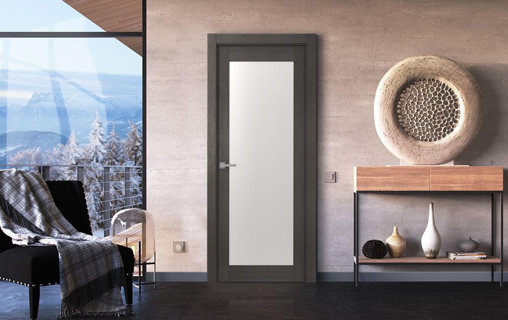 AVANTI 207 VETRO BLACK APRICOT SWING BELLDINNI MODERN INTERIOR DOOR - 2