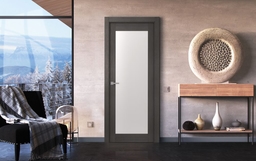 AVANTI 207 VETRO BLACK APRICOT SWING BELLDINNI MODERN INTERIOR DOOR - 2