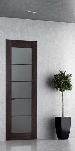 AVON 5 LITE VETRO VERALINGA OAK INVISIBLE METAL FRAME BELLDINNI MODERN INTERIOR DOOR - 1