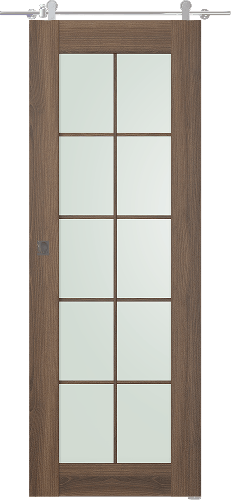 AVON 10 LITE VETRO PECAN NUTWOOD BARN BELLDINNI MODERN INTERIOR DOOR - 1