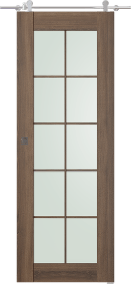 AVON 10 LITE VETRO PECAN NUTWOOD BARN BELLDINNI MODERN INTERIOR DOOR - 1