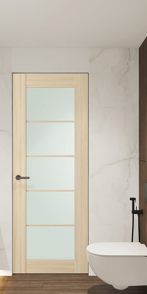 AVON 5 LITE VETRO LOIRE ASH INVISIBLE METAL FRAME BELLDINNI MODERN INTERIOR DOOR - 1