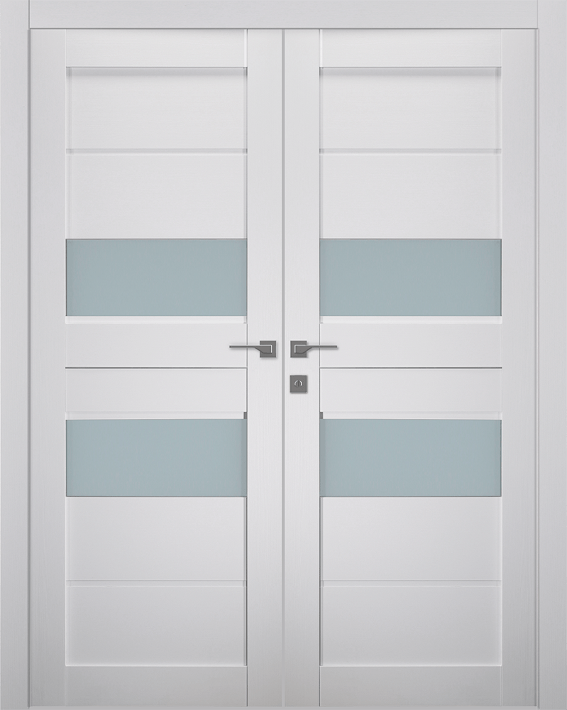 DESSA VETRO BIANCO NOBLE DOUBLE BELLDINNI MODERN INTERIOR DOOR - 1
