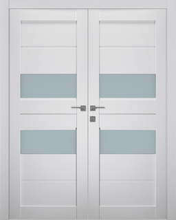 DESSA VETRO BIANCO NOBLE DOUBLE BELLDINNI MODERN INTERIOR DOOR - 1