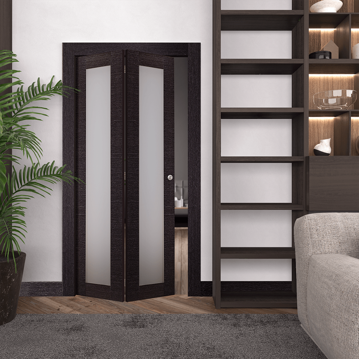 AVANTI 207 VETRO BLACK APRICOT BI-FOLD BELLDINNI MODERN INTERIOR DOOR - 7